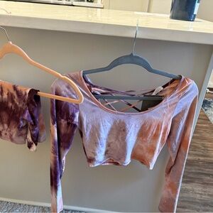 Vibrant Tie-Dye Crop Top in Purple and Orange